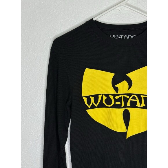 EUC Men’s Small Wu Tang Clan Black Long Sleeve Thermal Shirt Hip Hop Waffle Knit - Picture 2 of 14